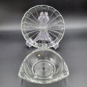 Clear Serving Dishes Round Divided Triangle Atomic Kitchen Candy Server Read